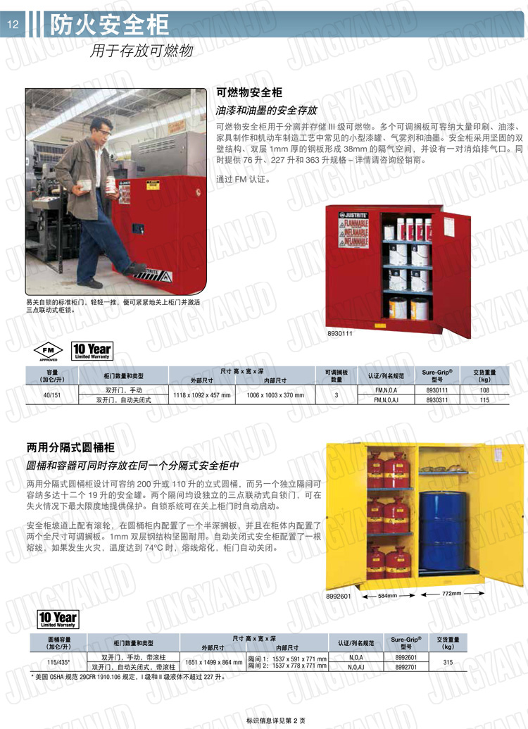 美國杰斯瑞特，防火安全柜，justrite防火柜，justrite安全柜，防爆柜justrite,8917001,4M9429