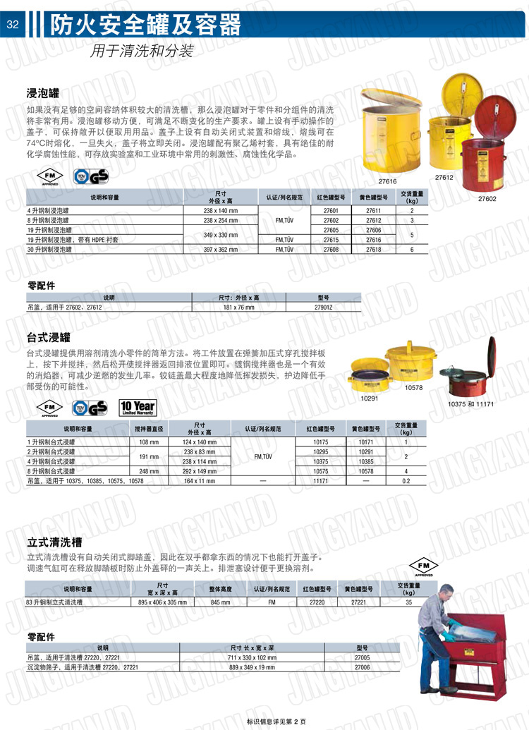 美國(guó)杰斯瑞特，justrite，臺(tái)式浸泡罐，立式清洗槽，清洗罐